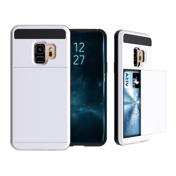 Samsung Galaxy S9 Skal med ett slid in kortfack - Vit Vit