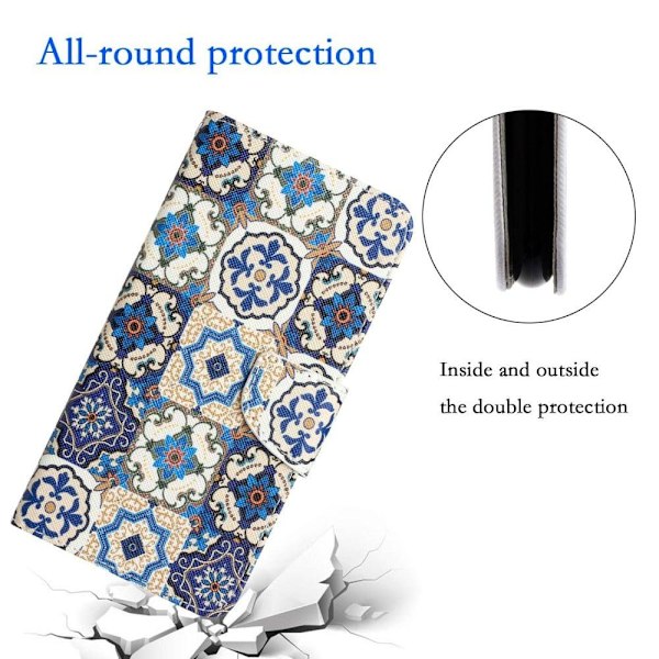 Wonderland Samsung Galaxy S22 Ultra flip etui - Retro Totem Multicolor