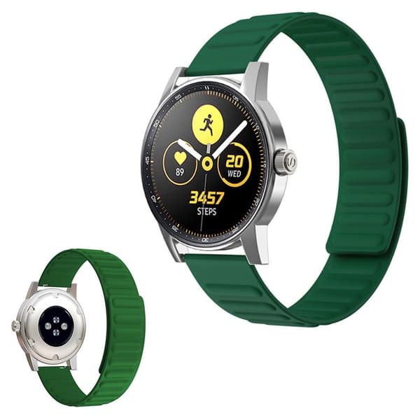 22mm Universal joustava silikoni ranneke - Vihreä Green
