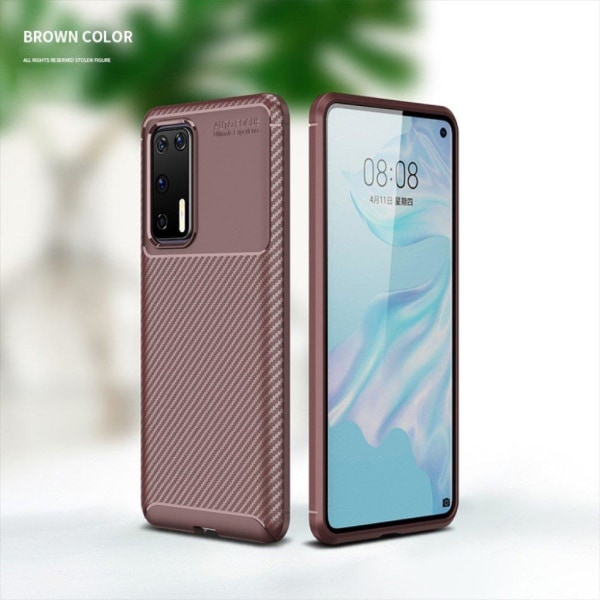 Carbon Shield Huawei P40 skal - Brun Brun