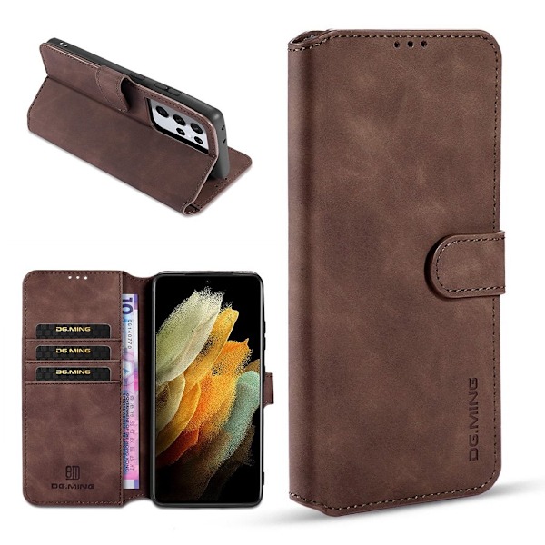 DG.MING Samsung Galaxy S21 Ultra Retrofodral - Brun Brun