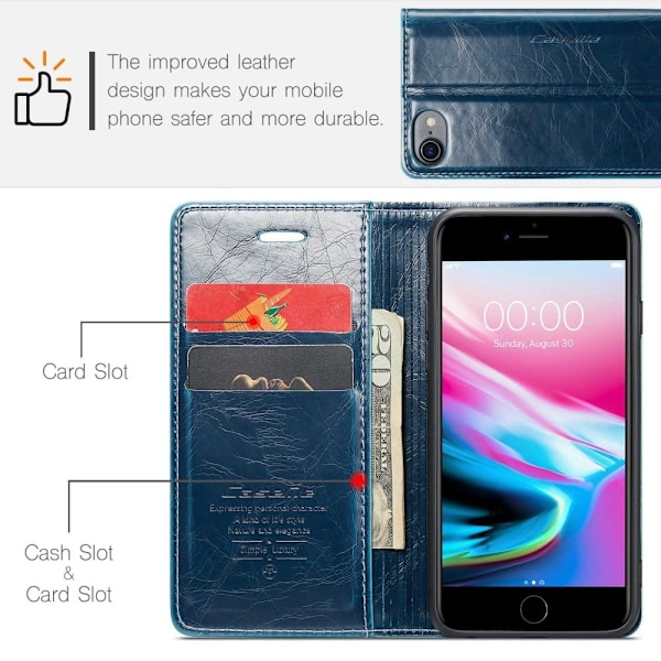 CaseMe iPhone SE (2022) / iPhone SE 2020 / iPhone 7 / iPhone 8 smooth etui - Blå Blue