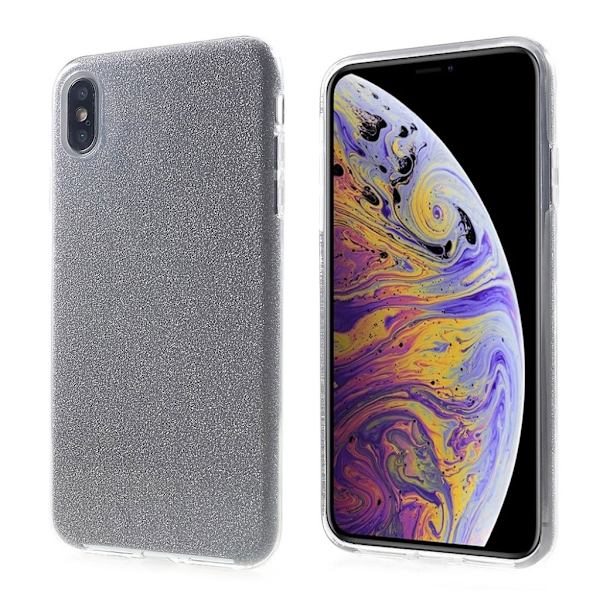 iPhone Xs Max glitrende kombinationsetui - Sølv Silver grey