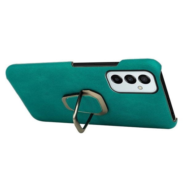 Stötsäkert läderfodral med oval kickstand för Samsung Galaxy M23 - Mörkgrön Grön