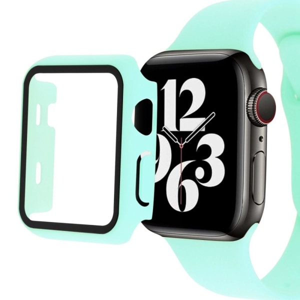 Apple Watch Series 8 (45 mm) simpelt cover med hærdet glas - Cyan Green