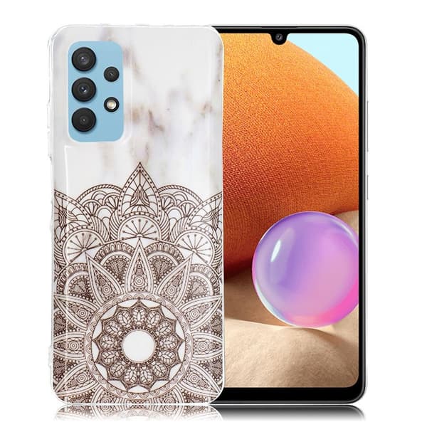 Marble Samsung Galaxy A32 Etui - Mandala Brown