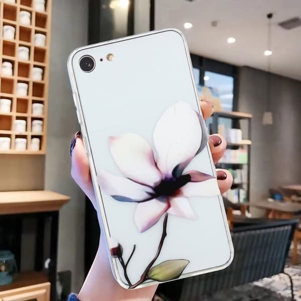 Deco iPhone 7 / iPhone SE (2022) / iPhone SE 2020 deksel - Hvit Blomst White