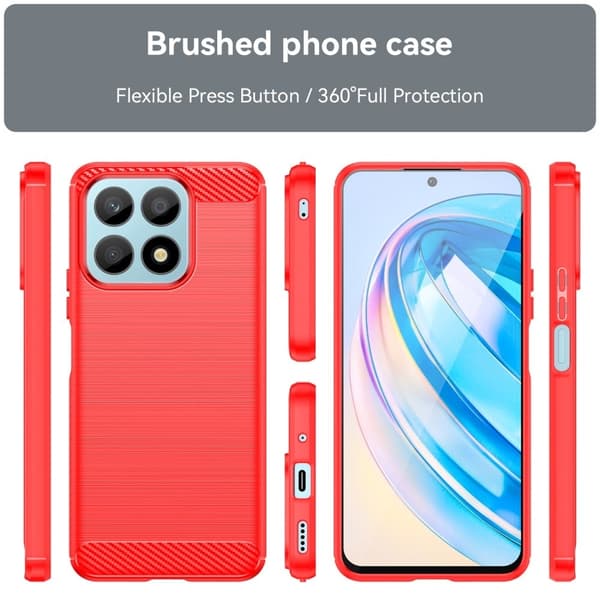 Carbon Flex Etui Honor X8a - Rød Red
