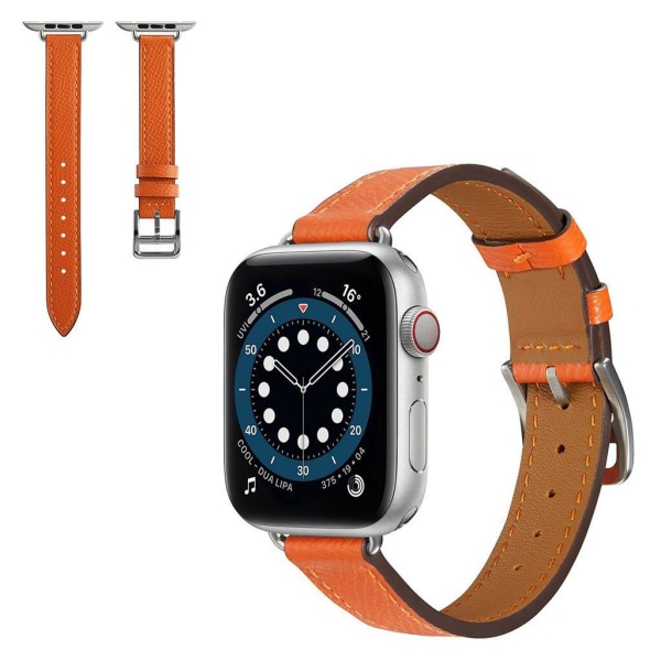 Cross texture leather watch strap for Apple Watch 42mm - 44mm - Orange