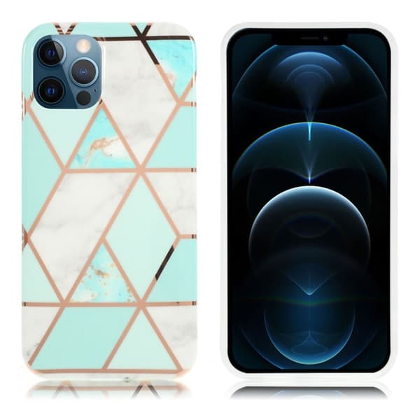 Marble design iPhone 12 Pro Max kotelot - Vihreä / Valkoinen Green
