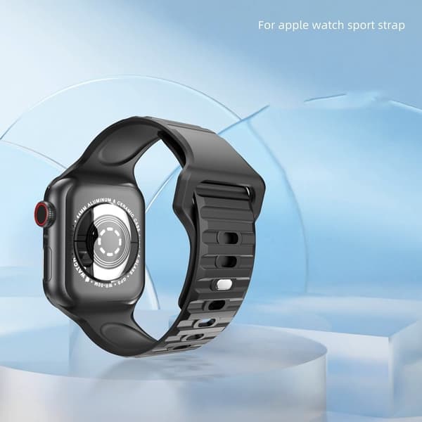 Apple Watch Series 8 (41mm) raidallinen silikoninen ranneke - Harmaa Silver grey