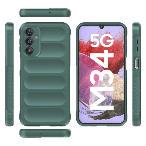 Mjukt greppformat Samsung Galaxy M34 skal - Lila Lila