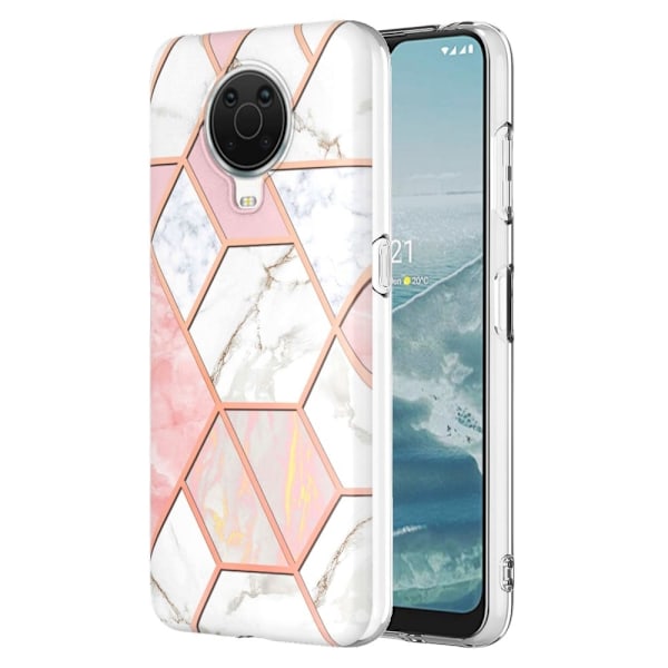 Marmormotiv Nokia G20 / Nokia G10 skal - Rosa / Vit multifärg