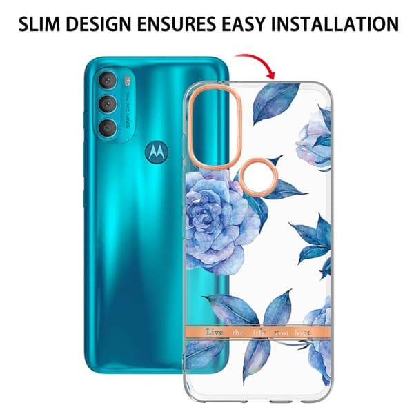 Supertunt och hållbart mjukfodral för Motorola Moto G71 5G - Blå Pion Blå