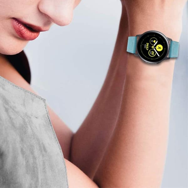 Ticwatch 2 / E / C2 klokkerem i ekte okseskinn - Blå Blue