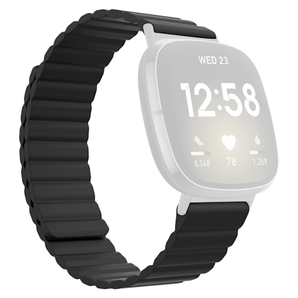 Fitbit Sense 2 / Versa 4 silikonikellon hihna - Musta Black