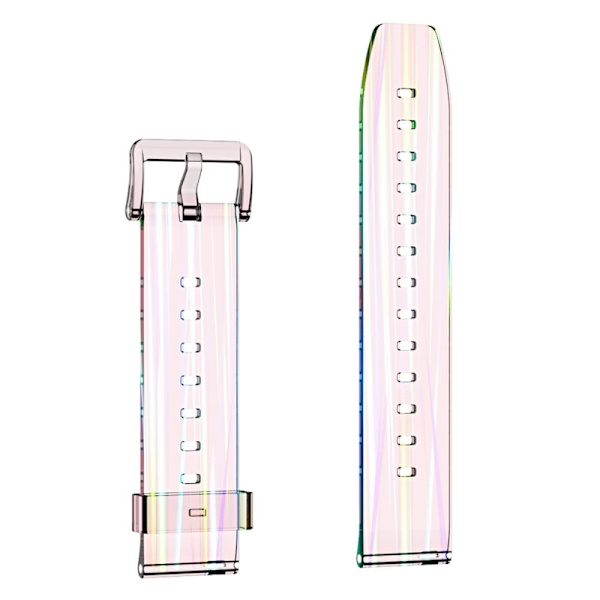 22 mm Universal transparent klockarmband - Transparent Rosa Rosa