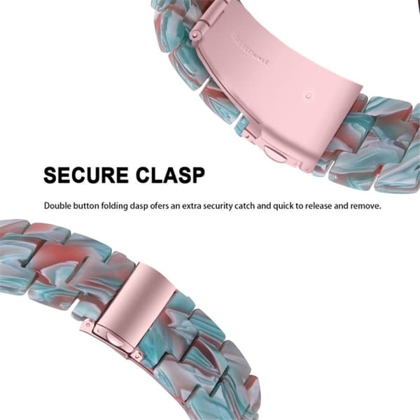 Fitbit Sense 2 / Versa 4 armband i resin-stil med metallspänne - Smaragdröd Röd