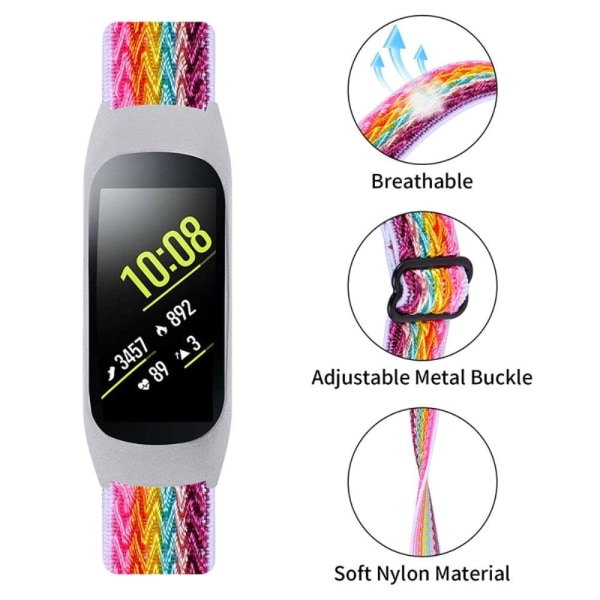 Samsung Galaxy Fit e elastinen nailonhihna - Sateenkaari Multicolor