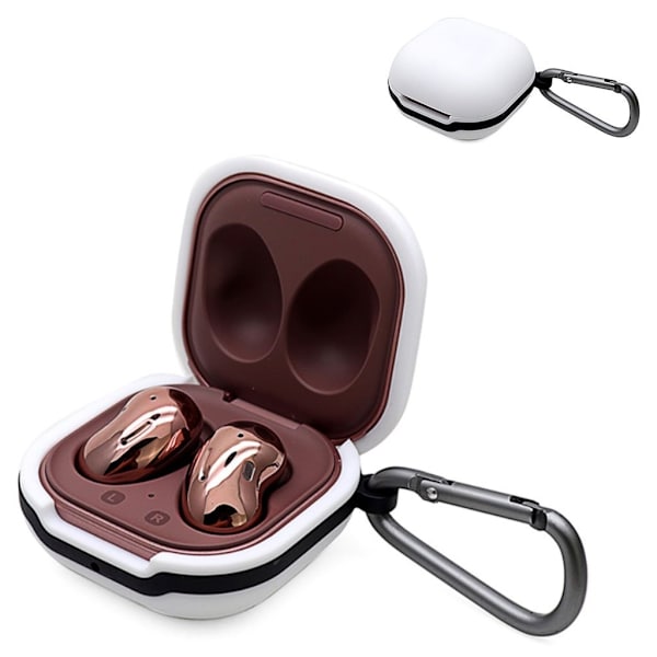 Samsung Buds Live silikonfodral med spänne - Vit Vit
