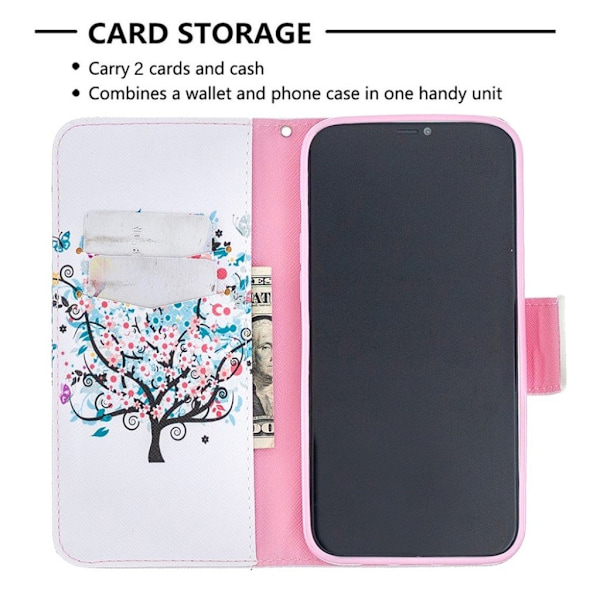 Wonderland iPhone 12 Pro Max flip etui - Blomstret Træ Multicolor