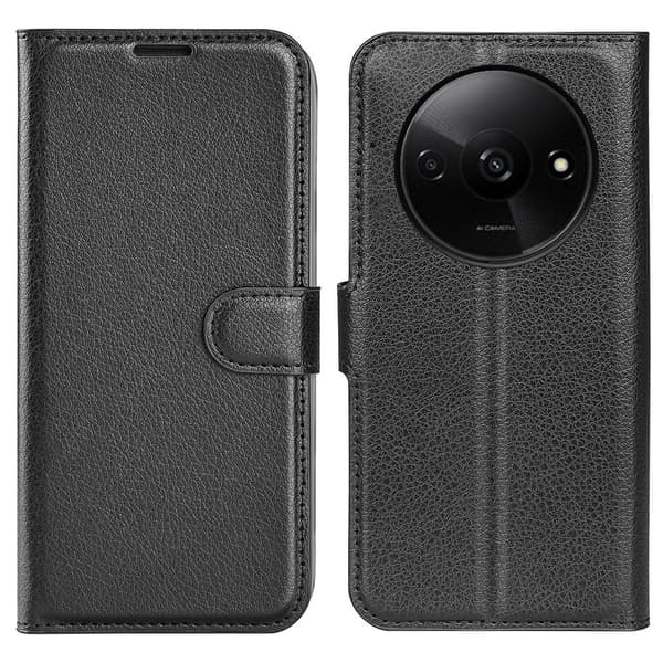 Classic Xiaomi Redmi A3 / Xiaomi Poco C61 flip etui - Svart Black