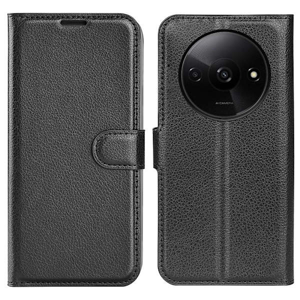 Klassisk Xiaomi Redmi A3 / Xiaomi Poco C61 flip etui - Sort Black