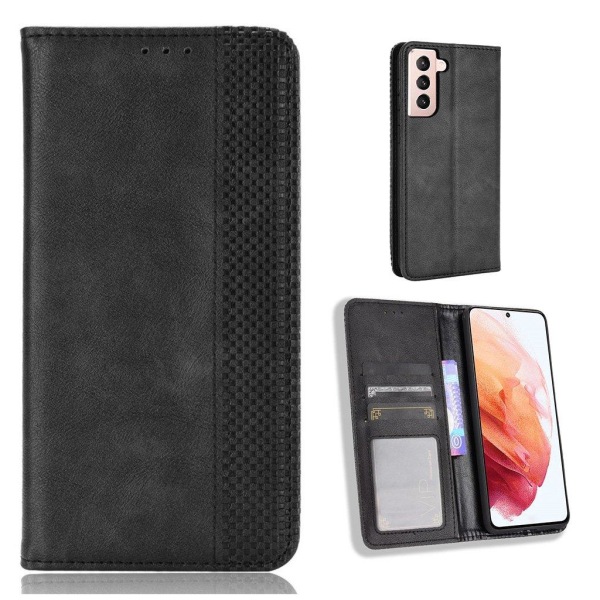 Bofink Vintage Samsung Galaxy S21 nahkakotelo - musta Black