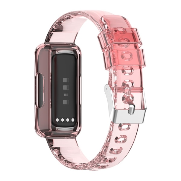 Fitbit Inspire 3 silikonikellon hihna ja suojus - Läpinäkyvä Vaaleanpunainen Pink