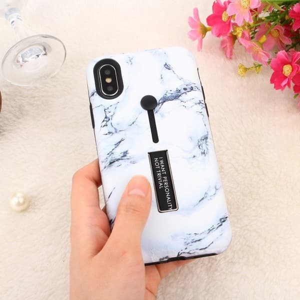 Marble design iPhone Xs Max cover - Blå / Hvid Multicolor