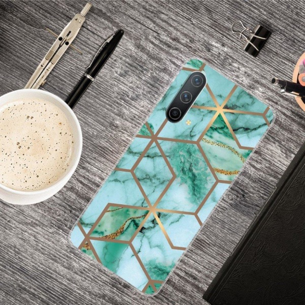 Marble design OnePlus Nord CE 5G cover - Smaragdfarvet Terningemønster Green