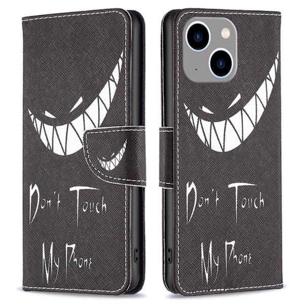 Wonderland iPhone 15 Plus flip etui - Rør Ikke Ved Min Telefon Black