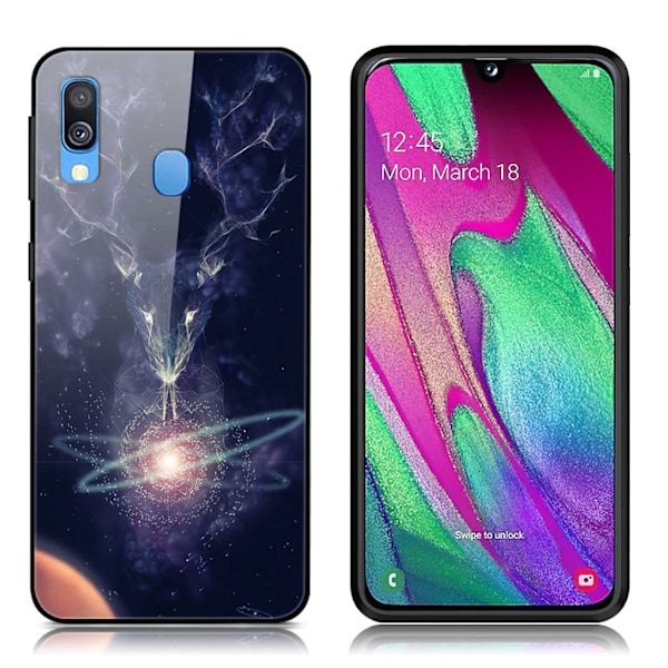 Fantasy Samsung Galaxy A40 skal - Blixt Hjort Blå