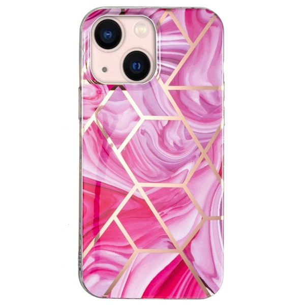 Marble iPhone 15 Plus Etui - Klinkekule / Red Rhombus Red