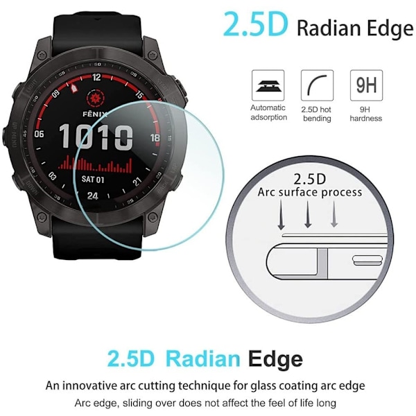 Garmin Fenix 7X 0,3 mm skærmbeskyttelse af hærdet glas Transparent