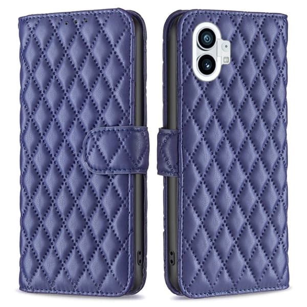 Rhombus mat Nothing Phone (1) flip etui - Blå Blue