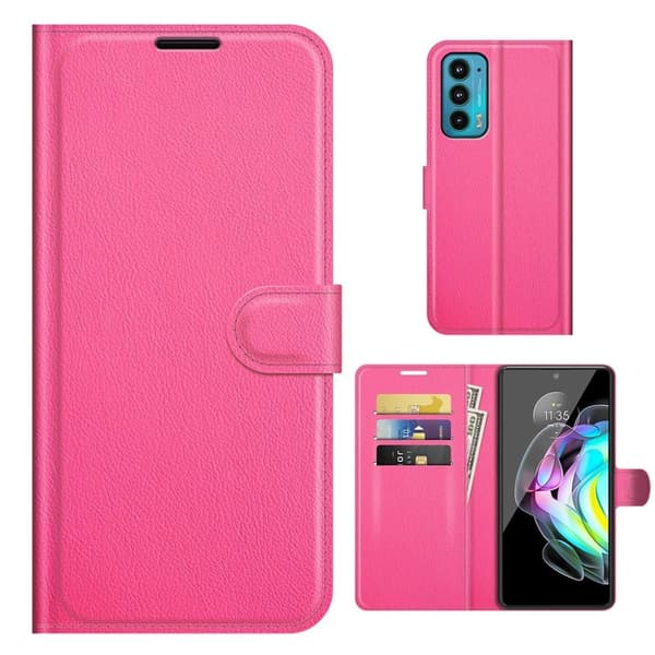 Classic Motorola Edge 20 Flip Etui - Rose Pink