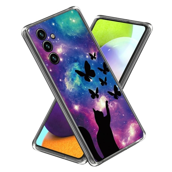 Deco Samsung Galaxy A34 5G Suojakotelo - Kissa And Butterflies Multicolor