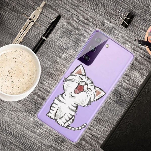 Deco Samsung Galaxy S21 FE Etui - Sød Kat White