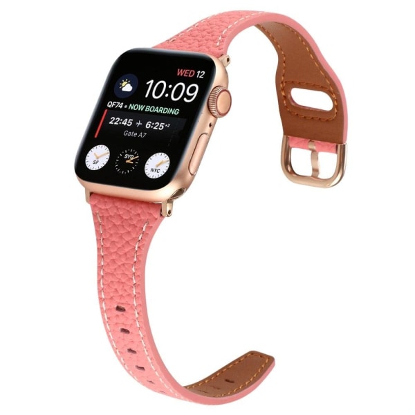 Apple Watch Series 8 (45mm) / Watch Ultra aito nahkaranneke - Syvä Vaaleanpunainen Pink