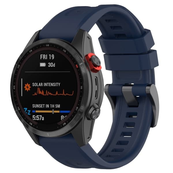 26 mm klockarmband i silikon för Garmin-klocka - Midnattsblå Blå