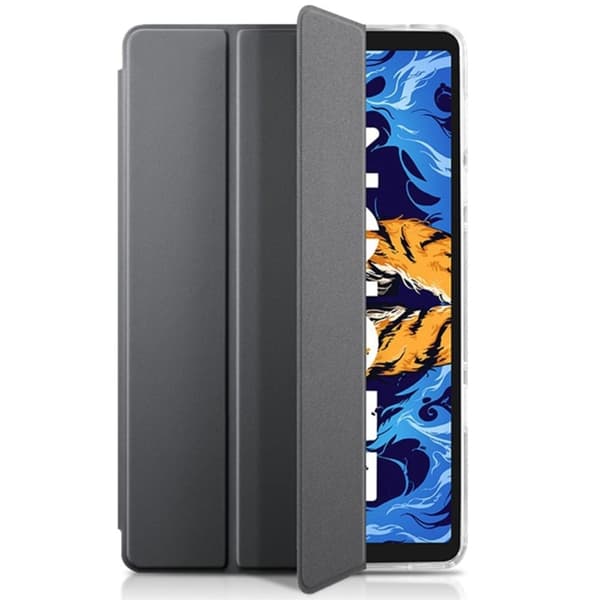 Tri-fold läderfodral för Lenovo Legion Y700 - Grå Silvergrå