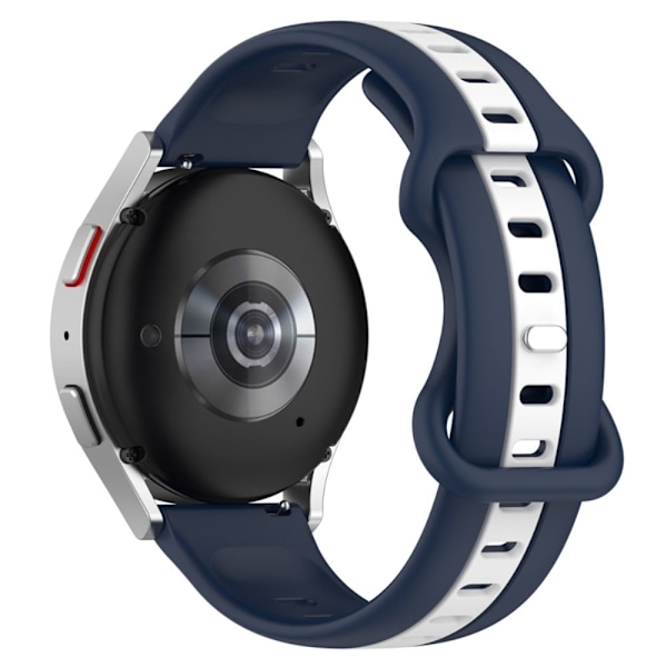 22mm Universal dual-color silikone urrem - Midnatsblå / Hvid Blue