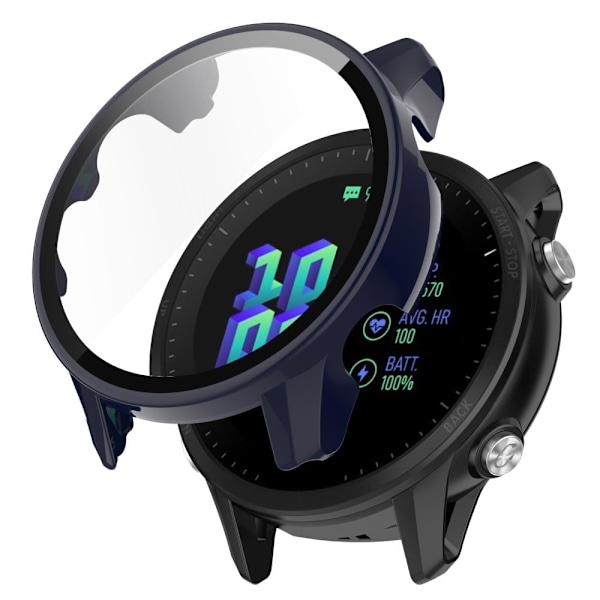 Garmin Forerunner 955 skyddsfodral med härdat glas - Bläckblått Blå