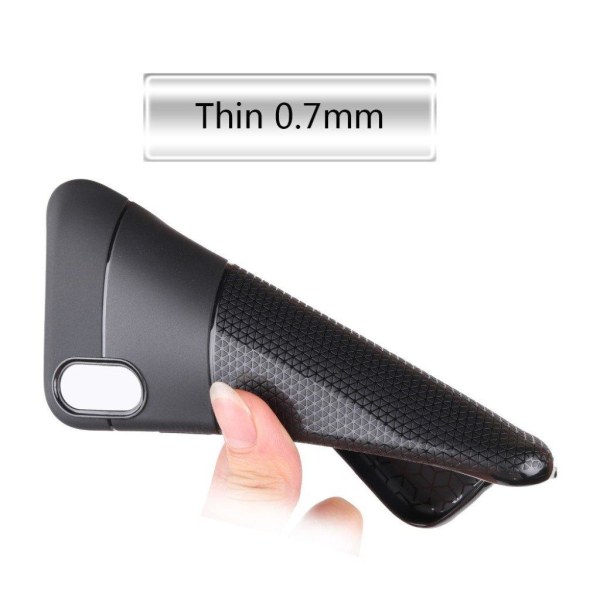 Ultra-tynd skridsikker 0,7 mm fleksibel mobiltaske med splejsnin Black