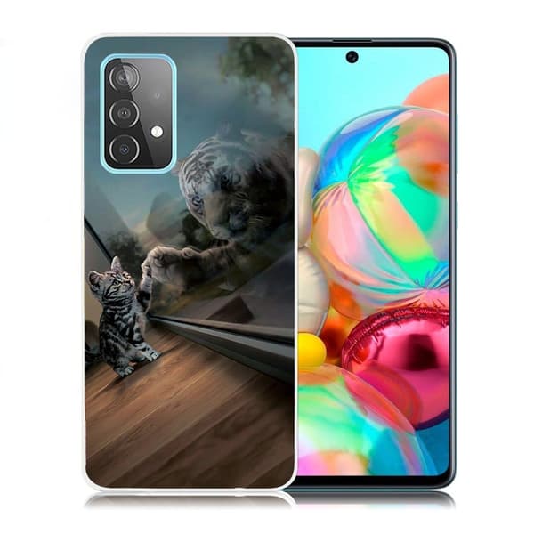Mirror Samsung Galaxy A72 5G flip case - Kissa Peilaa Tiikeriä Multicolor
