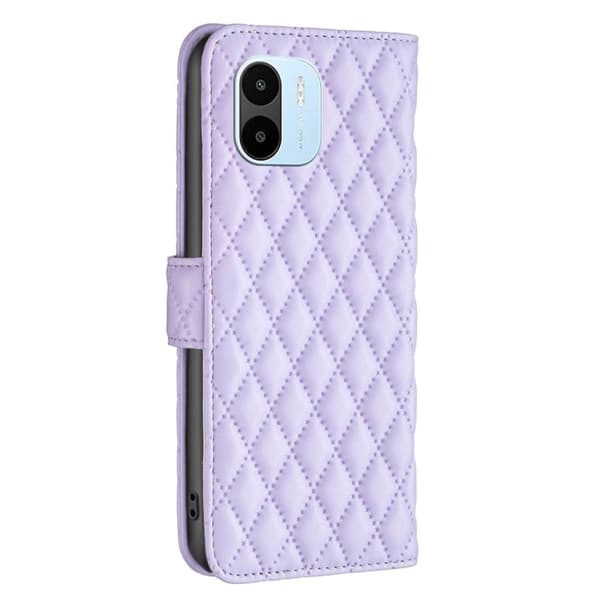 Rombemønster, matt flip-deksel for Xiaomi Redmi A1 - Lilla Purple