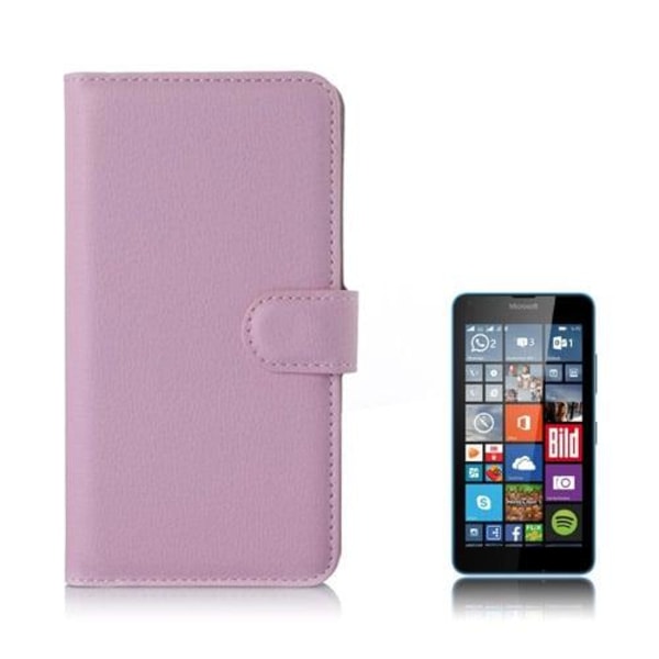 Moen Microsoft Lumia 640 Nahkakotelo Korttitaskuilla - Pinkki Pink