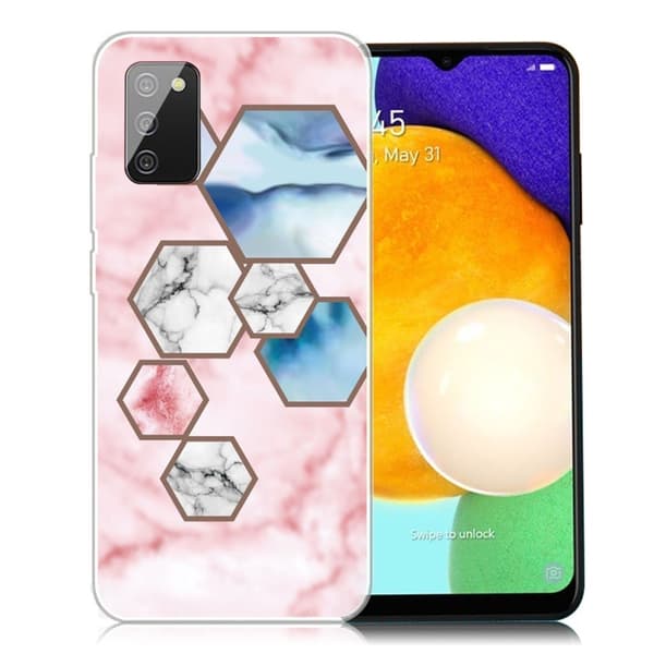 Marble design Samsung Galaxy A03s cover - Sekskantet Fragmentmarmor Multicolor
