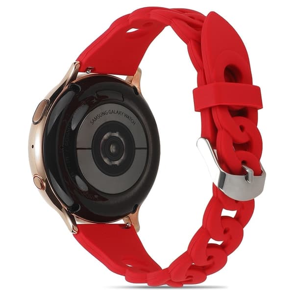 20 mm universal urrem i silikone med cool cirkeldesign - Rød Red